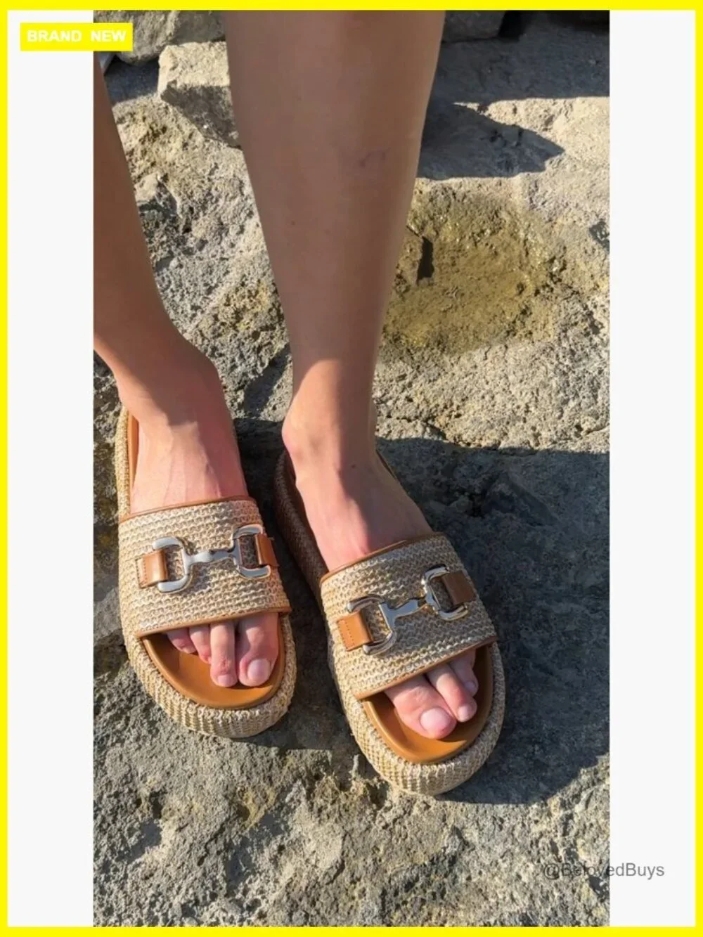 Women's Platform Sandals Raffia Espadrilles Slip On Open Toe Beach